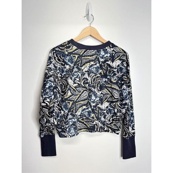 Joie Blue Paisley‎ Shirt Size Medium Long Sleeve Crew Neck Floral Print - Picture 3 of 7